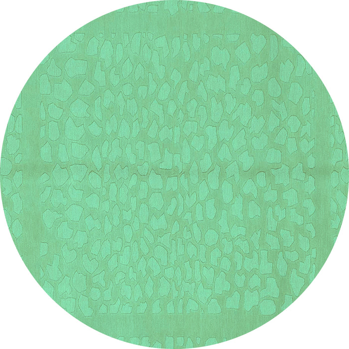 Round Abstract Turquoise Modern Rug, abs1862turq
