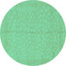 Round Abstract Turquoise Modern Rug, abs1862turq