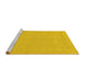 Sideview of Machine Washable Abstract Yellow Modern Rug, wshabs1862yw