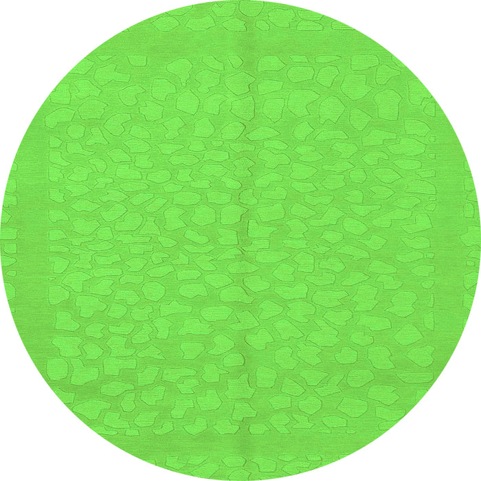 Round Abstract Green Modern Rug, abs1862grn