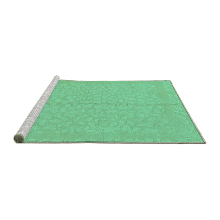 Sideview of Machine Washable Abstract Turquoise Modern Area Rugs, wshabs1862turq