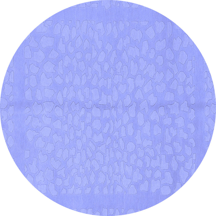 Round Abstract Blue Modern Rug, abs1862blu
