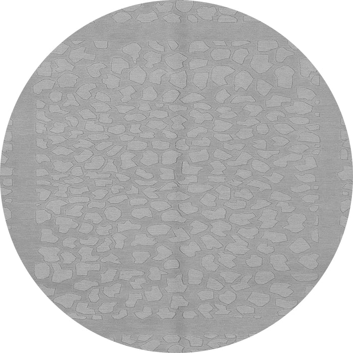 Round Machine Washable Abstract Gray Modern Rug, wshabs1862gry
