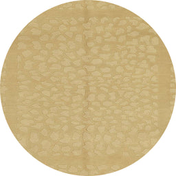 Round Machine Washable Abstract Gold Rug, wshabs1862