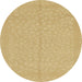 Round Machine Washable Abstract Gold Rug, wshabs1862