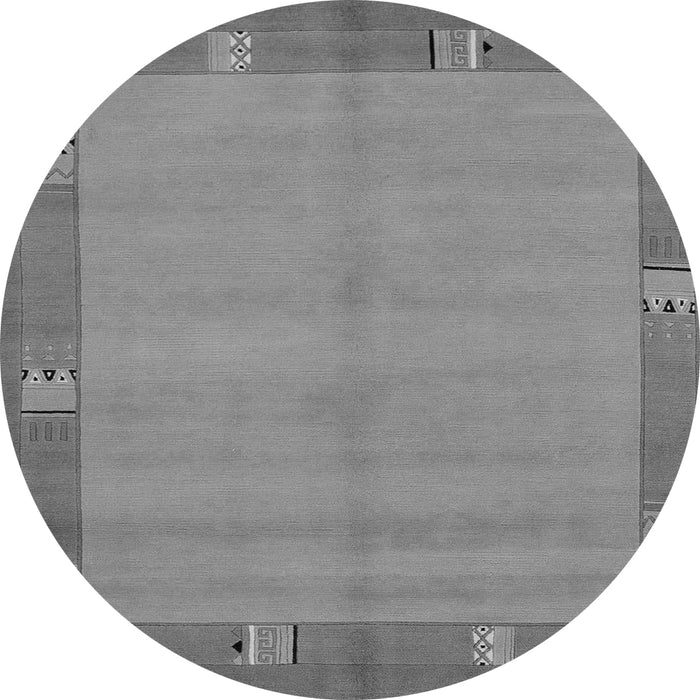 Round Machine Washable Abstract Gray Modern Rug, wshabs1863gry