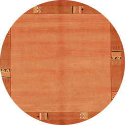 Round Abstract Orange Red Modern Rug, abs1863