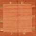 Square Machine Washable Abstract Orange Red Rug, wshabs1863