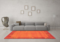 Machine Washable Abstract Orange Modern Rug, wshabs1863org