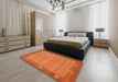 Machine Washable Abstract Orange Red Rug in a Bedroom, wshabs1863