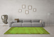 Machine Washable Abstract Green Modern Area Rugs in a Living Room,, wshabs1863grn