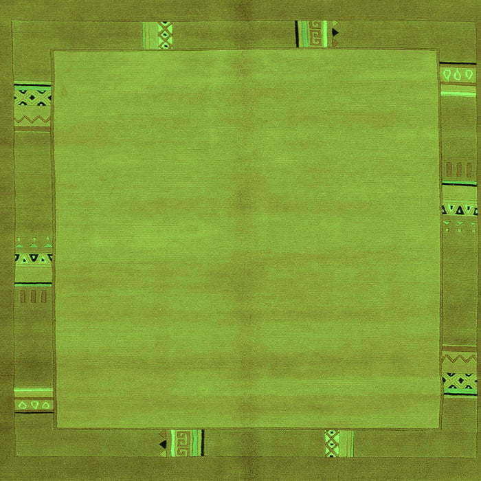Square Abstract Green Modern Rug, abs1863grn