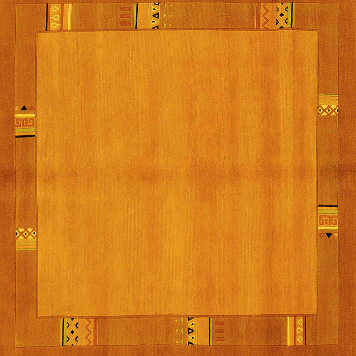 Square Abstract Yellow Modern Rug, abs1863yw