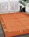 Machine Washable Abstract Orange Red Rug in a Family Room, wshabs1863