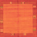 Square Machine Washable Abstract Orange Modern Area Rugs, wshabs1863org