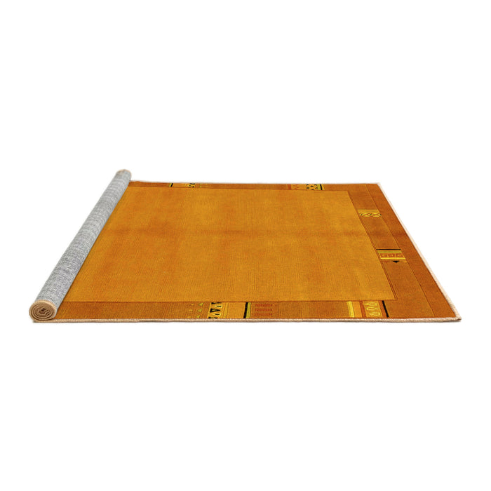 Sideview of Machine Washable Abstract Yellow Modern Rug, wshabs1863yw