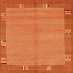 Square Abstract Orange Red Modern Rug, abs1863