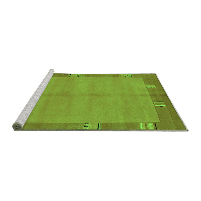Sideview of Machine Washable Abstract Green Modern Area Rugs, wshabs1863grn