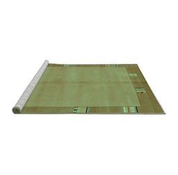 Sideview of Machine Washable Abstract Turquoise Modern Area Rugs, wshabs1863turq