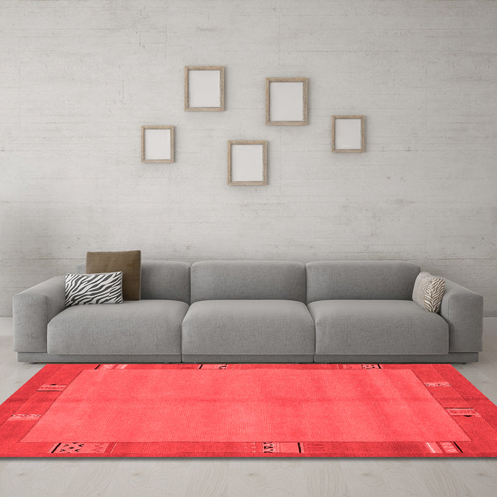 Modern Red Washable Rugs