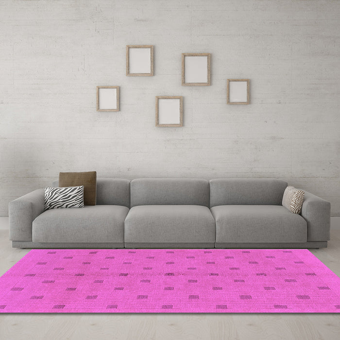 Machine Washable Abstract Purple Modern Area Rugs in a Living Room, wshabs1864pur