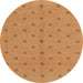 Round Abstract Orange Modern Rug, abs1864