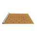 Sideview of Machine Washable Abstract Brown Modern Rug, wshabs1864brn