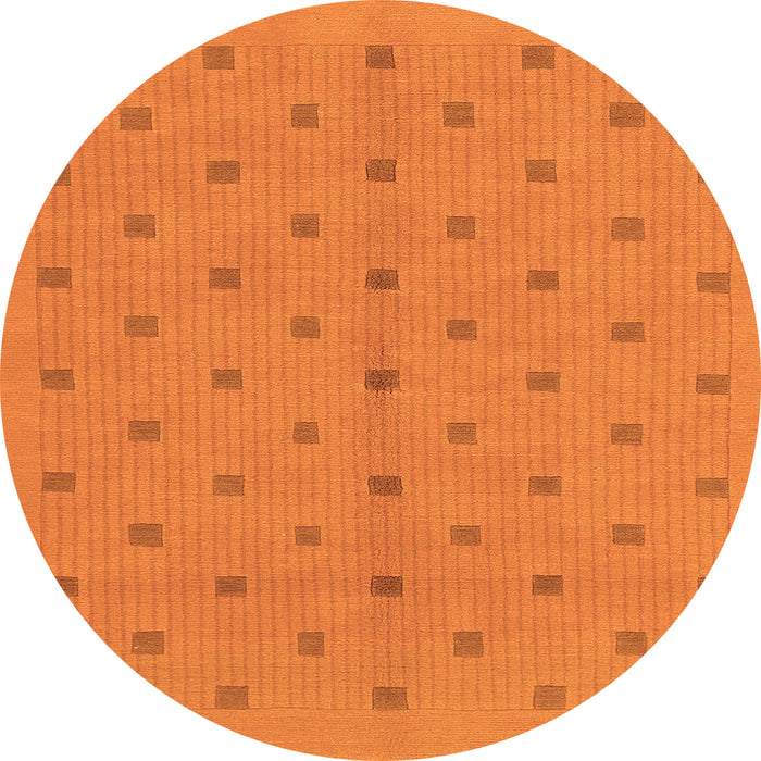 Round Machine Washable Abstract Orange Modern Area Rugs, wshabs1864org