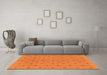 Machine Washable Abstract Orange Modern Area Rugs in a Living Room, wshabs1864org