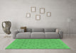 Machine Washable Abstract Emerald Green Modern Area Rugs in a Living Room,, wshabs1864emgrn