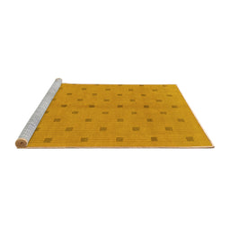 Sideview of Machine Washable Abstract Yellow Modern Rug, wshabs1864yw