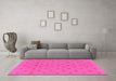 Machine Washable Abstract Pink Modern Rug in a Living Room, wshabs1864pnk