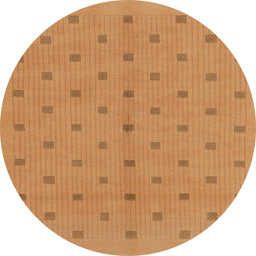 Round Machine Washable Abstract Orange Rug, wshabs1864