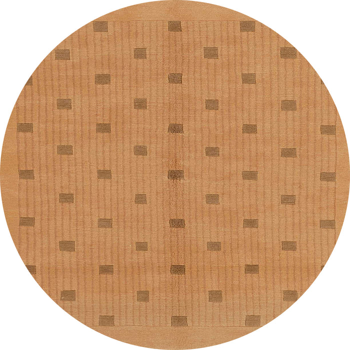 Round Machine Washable Abstract Orange Rug, wshabs1864