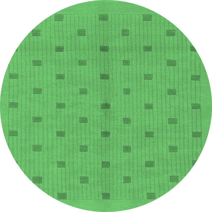 Round Abstract Emerald Green Modern Rug, abs1864emgrn