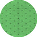 Round Abstract Emerald Green Modern Rug, abs1864emgrn