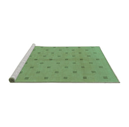 Sideview of Machine Washable Abstract Turquoise Modern Area Rugs, wshabs1864turq