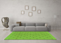 Machine Washable Abstract Green Modern Rug, wshabs1864grn