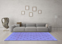 Machine Washable Abstract Blue Modern Rug, wshabs1864blu