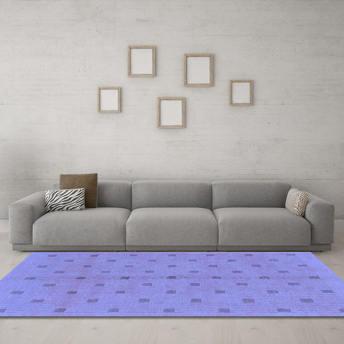 Machine Washable Abstract Blue Modern Rug in a Living Room, wshabs1864blu