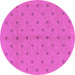 Round Abstract Purple Modern Rug, abs1864pur