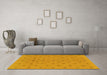 Machine Washable Abstract Yellow Modern Rug in a Living Room, wshabs1864yw