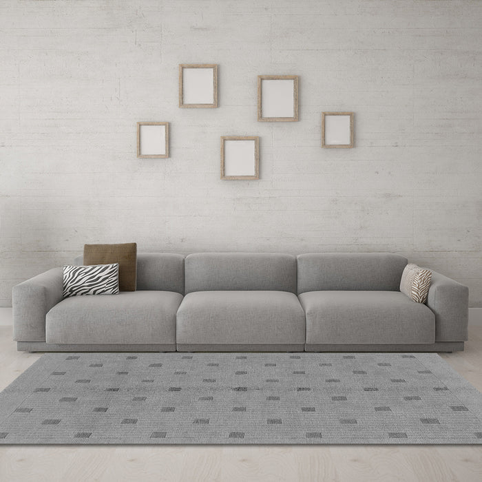 Machine Washable Abstract Gray Modern Rug in a Living Room,, wshabs1864gry