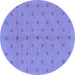 Round Abstract Blue Modern Rug, abs1864blu