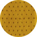 Round Machine Washable Abstract Yellow Modern Rug, wshabs1865yw