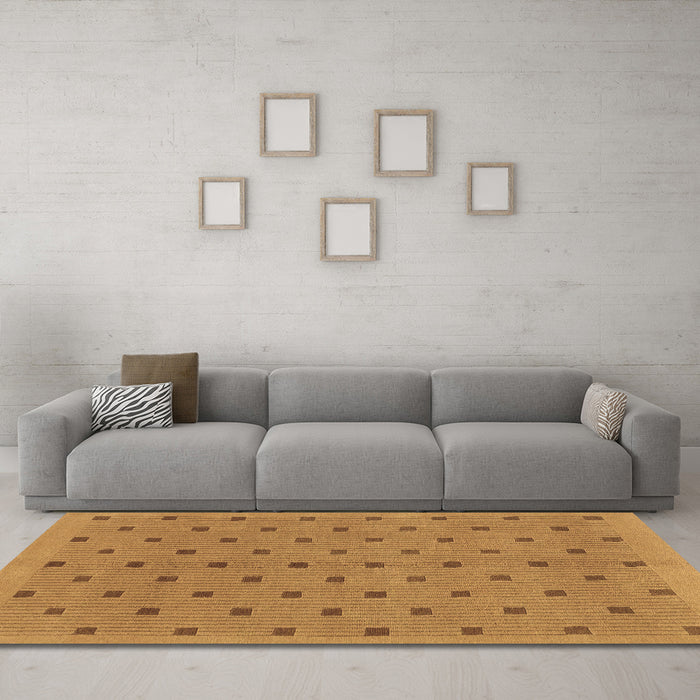 Machine Washable Abstract Brown Modern Rug in a Living Room,, wshabs1865brn