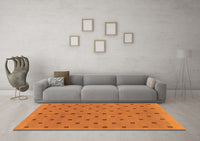 Machine Washable Abstract Orange Modern Rug, wshabs1865org