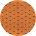 Round Machine Washable Abstract Orange Modern Area Rugs, wshabs1865org