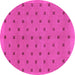 Round Machine Washable Abstract Pink Modern Rug, wshabs1865pnk