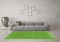 Machine Washable Abstract Green Modern Rug, wshabs1865grn